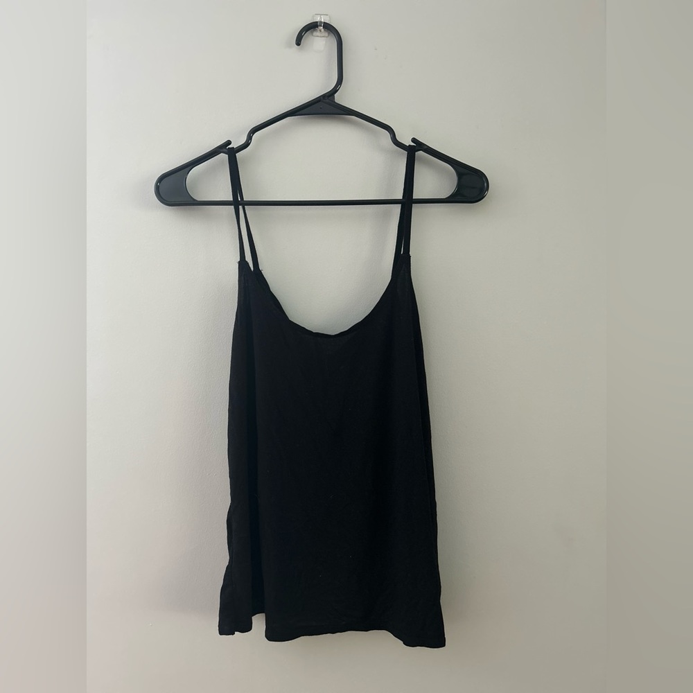 Black strappy tank
